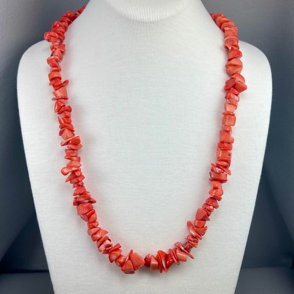 Coral Bead Necklace Etsy
