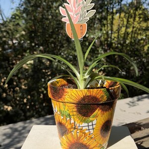 15cm Sonnenblumen Terrakotta Blumentopf / Serviettentopf