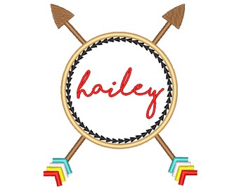 TRIBAL ARROW FRAME- Appliqué Design - Machine Embroidery - Multiple Hoop Sizes - Instant Digital Download
