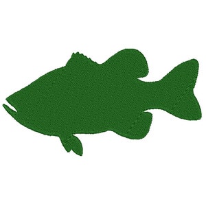 BASS FISH - Embroidery Design - Machine Embroidery - Mini Embroidery - Multiple Sizes - Instant Digital Download - Fishing