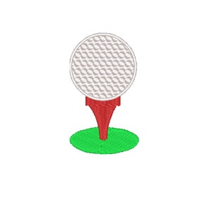 Golf Ball on Tee - Mini Embroidery - Machine Embroidery - Instant Download Digital File