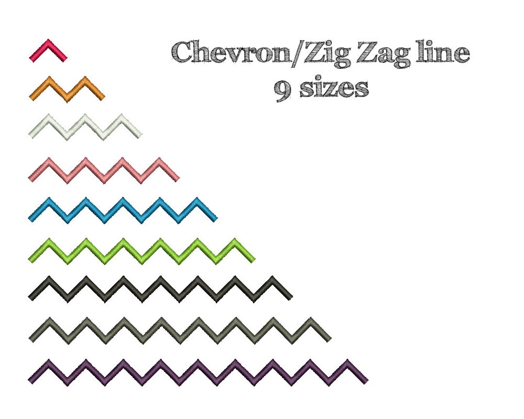 CHEVRON/ZIG ZAG Embroidery Single Line 9 Sizes Etsy