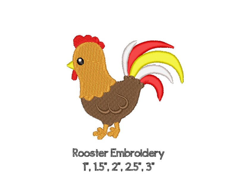 Filled Rooster Embroidery Filled Rooster Embroidery