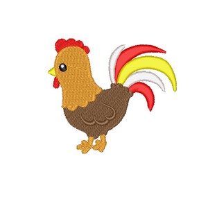 ROOSTER - Embroidery Filled Design - Machine Embroidery - Instant Digital Download - Multiple Sizes