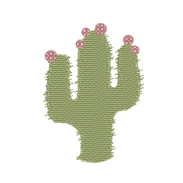 CACTUS EMBROIDERY - 2 designs (plain cactus and cactus with flowers) Machine Embroidery - Succulent prickly cactus - 4x4, 5x7 (2 sizes) 6x10
