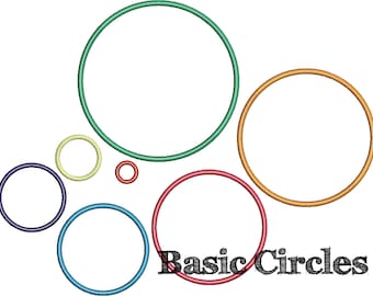 Basic Circle Applique Design - Instant Download Digital File - Machine Embroidery