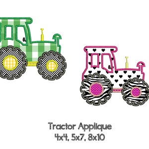 FARM TRACTOR Appliqué Design - Machine Embroidery - Instant Download Digital File - Multiple Sizes