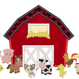 FARM ANIMALS - Machine Embroidery - BARN Appliqué Design - Instant Digital Download - Multiple Sizes