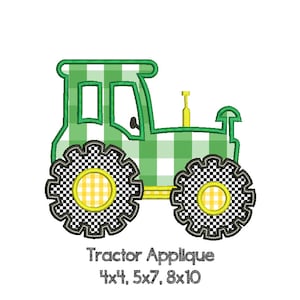FARM TRACTOR Appliqué Design - Machine Embroidery - Instant Download Digital File - Multiple Sizes