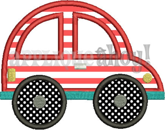 CAR Applique Design - Instant Download Digital File - Machine Embroidery