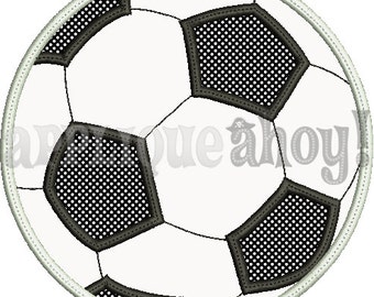 SOCCER BALL Applique Design - Instant Download Digital File - Machine Embroidery