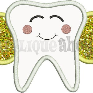TOOTH FAIRY Applique Design - Instant Download Digital File - Machine Embroidery