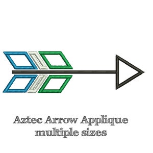 AZTEC ARROW Applique - Machine Embroidery - Multiple Sizes