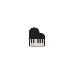 GRAND PIANO - EMBROIDERY - Mini Embroidery - Filled Embroidery - Instant Digital Download - Multiple Sizes