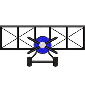 PROPELLER BI-AIRPLANE - Embroidery - Machine Embroidery - Instant Download - Multiple Sizes - World War Plane - Digital Download