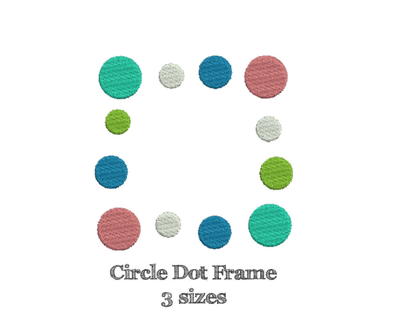 CIRCLE DOT FRAME Embroidery Design Machine Embroidery Etsy