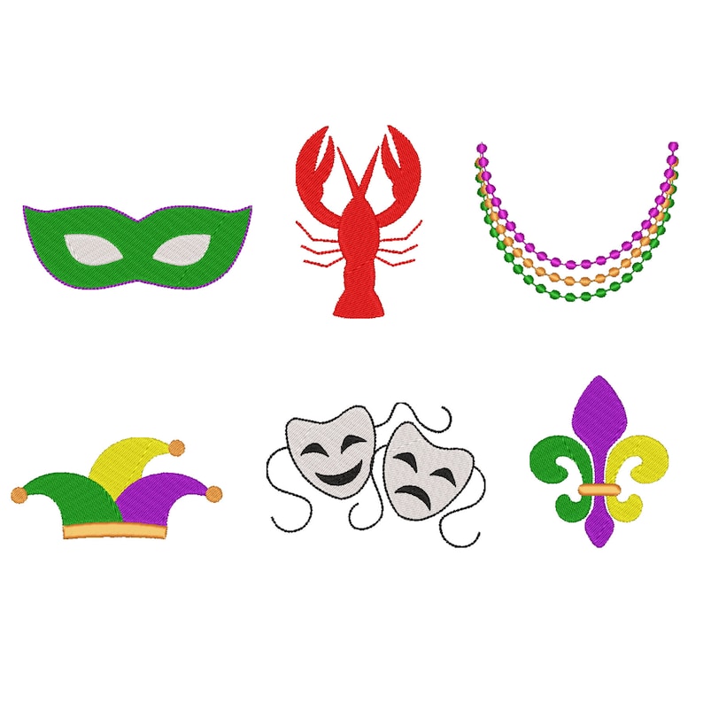 mardi gras applique embroidery designs