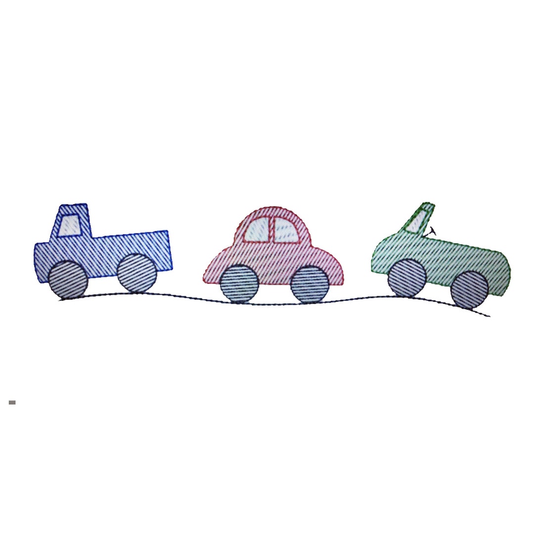 CARS on BUMPY ROAD - Machine Embroidery - Multiple Hoop Sizes - Instant ...