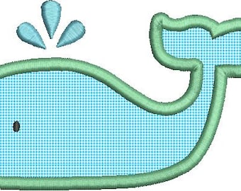 WHALE Applikation Design - Instant Download digitale Datei - Maschine Stickerei
