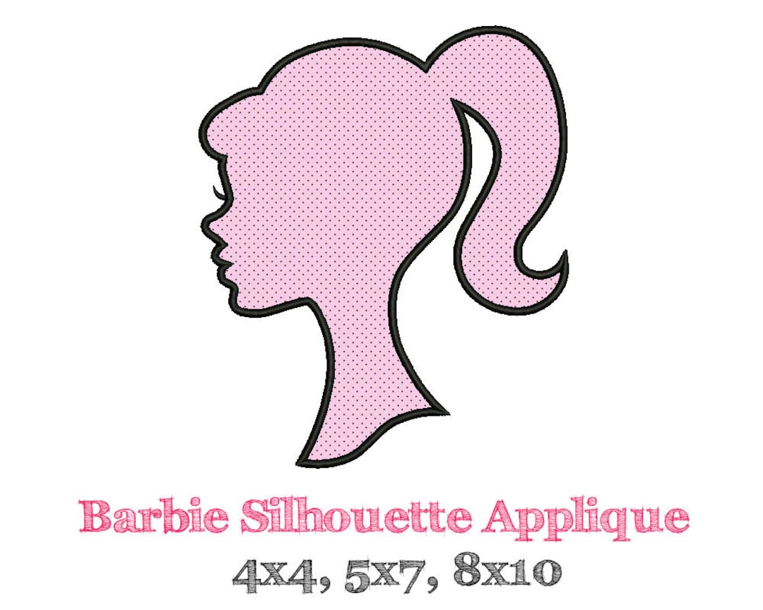 BARBIE SILHOUETTE Applique Design Machine Embroidery Multiple Sizes Etsy