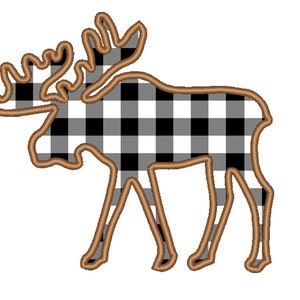 MOOSE Silhouette Applique Design - Machine Embroidery - Instant Download Digital File