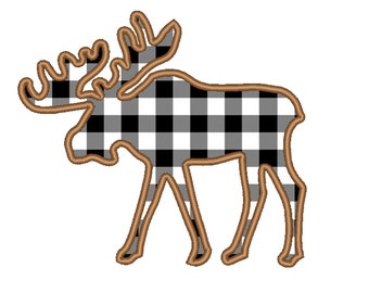 MOOSE Silhouette Applique Design - Machine Embroidery - Instant Download Digital File