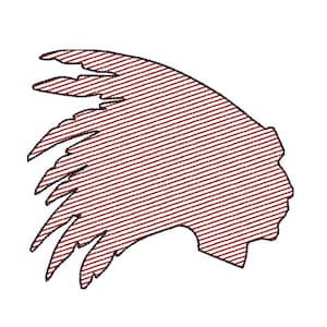 INDIAN SILHOUETTE HEAD - Sketch Embroidery - Machine Embroidery - Instant Download Digital File - Multiple Sizes