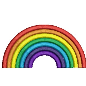 RAINBOW - Satin Stitch Filled Embroidery -