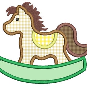 ROCKING HORSE - Applique Design - Machine Embroidery - Multiple Sizes - Digital Download