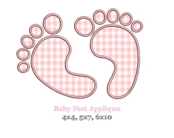BABY FEET Appliqué Design - Machine Embroidery - Multiple Sizes