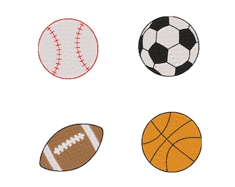 SPORT ballen-borduurwerk ontwerpen-meerdere ontwerpen/maten-honkbal, voetbal, voetbal, basketbal-Instant digitale download