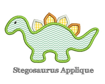 STEGOSAURUS Applique - Mecanizado bordado - Descarga instantánea - Múltiples tamaños