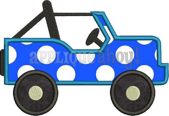 JEEP Applique Design - Instant Download Digital File - Machine Embroidery