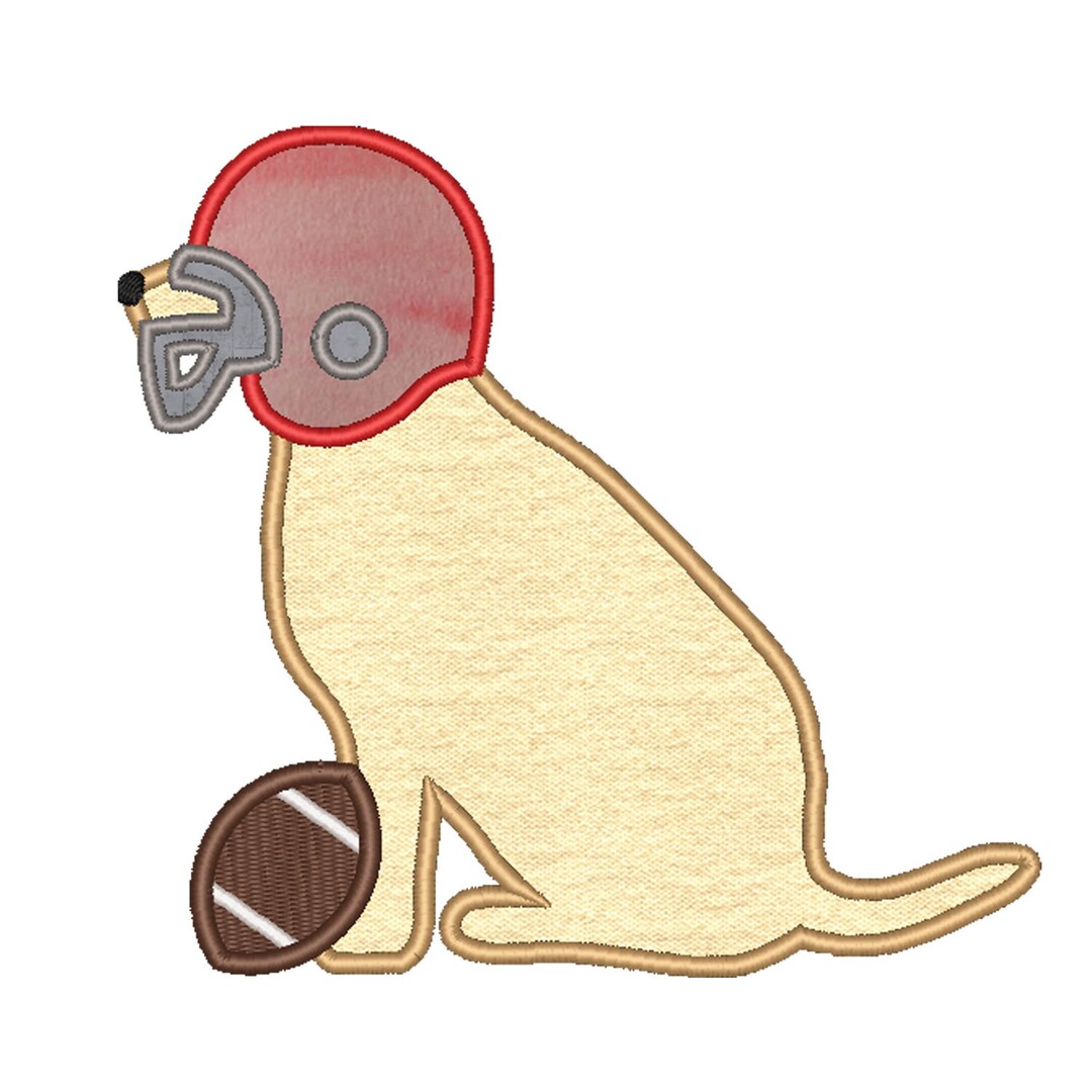LABRADOR FOOTBALL APPLIQUE - Machine Embroidery Design - Digital ...