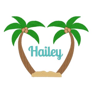 PALM TREE FRAME - Embroidery Monogram Frame - Machine Embroidery - Instant Digital Download - Multiple Hoop Sizes