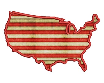 UNITED STATES of AMERICA Appliqué Design - Machine Embroidery - Instant Download - Multiple Sizes