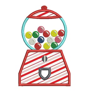 BUBBLE GUM MACHINE - Applique - Machine Embroidery - Instant Download - Digital File - Multiple Sizes
