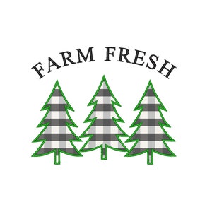 FARM FRESH TREES - Applique Design - Machine Embroidery - Multiple Hoop Sizes