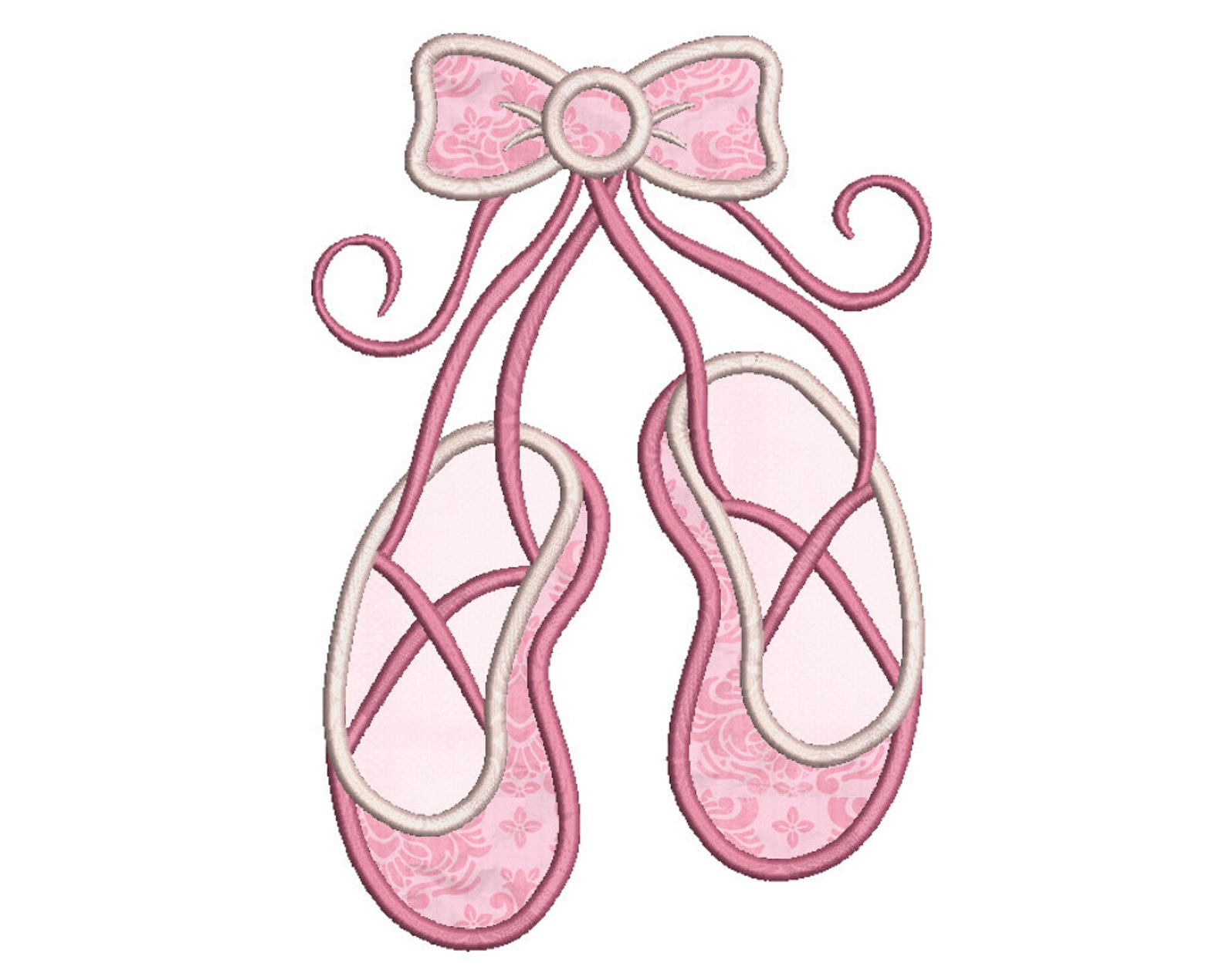 ballet shoes applique design - machine embroidery - instant download - 4x4, 5x7, 6x10, 8x12