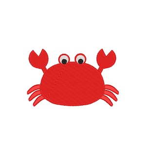 CRAB EMBROIDERY DESIGN - Machine Embroidery - Instant Digital Download - Multiple Sizes
