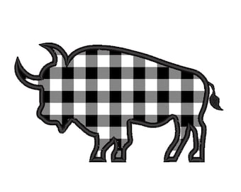BUFFALO Silhouette APPLIQUE design - Machine Embroidery - Instant Download - Animals - Digital Download