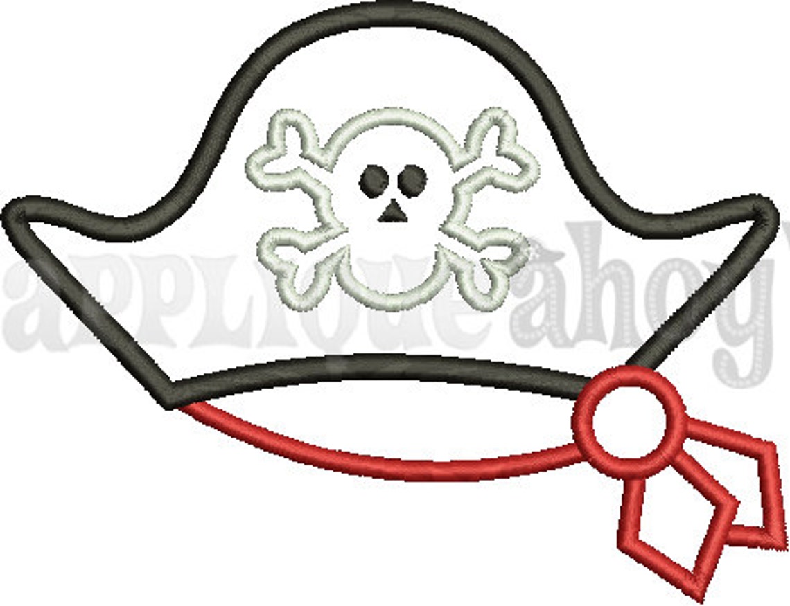PIRATE HAT Applique Design Instant Download Digital File Etsy
