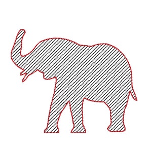 ELEPHANT Sketched Embroidery Design - Multiple Sizes - Instant Digital Download - Animals