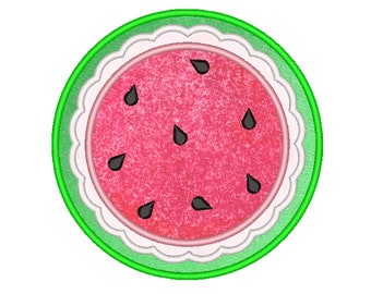 WATERMELON APPLIQUE DESIGN-Machine Embroidery-Half Watermelon Appliqué-Instant Digital Download-Multiple Hoop Sizes