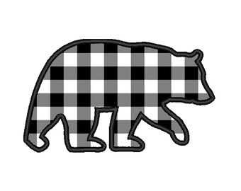 BEAR Silhouette Applique Design - Machine Embroidery - Multiple Sizes - Instand Digital Download