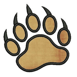 BEAR PAW Appliqué Design - Machine Embroidery - Multiple Sizes - Digital Download Instant Download