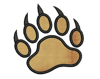 BEAR PAW Appliqué Design - Machine Embroidery - Multiple Sizes - Digital Download Instant Download