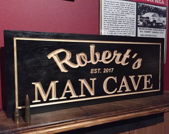 Personalized Wood Carved Bar Sign Texas Longhorn Saloon