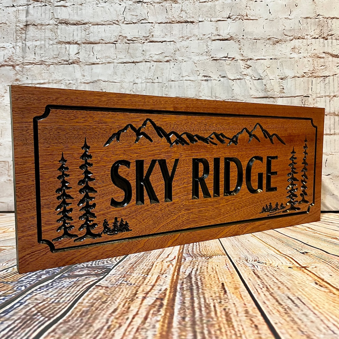 Mountain House Sign, Cabin Decor, Pine Trees, Elevation Signs, Family