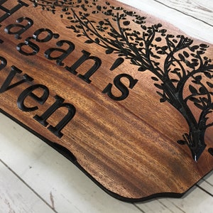 Custom Wood Signs, Outdoor Wooden Sign, Personalized Sign, Carved Wood Signs, Wooden Name Signs, Camping Signs, Treehouse, Benchmark Signs image 3